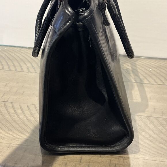 Brighton Black Purse Leather Flap Satchel Bag wallet set vtg Y2K Striped heart - Picture 5 of 9